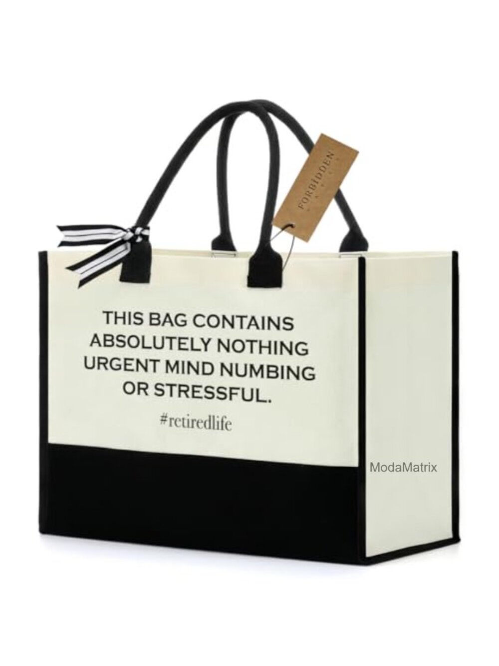 Cotton Canvas Tote Bag Large Reusable Beach Travel Retirement Gift